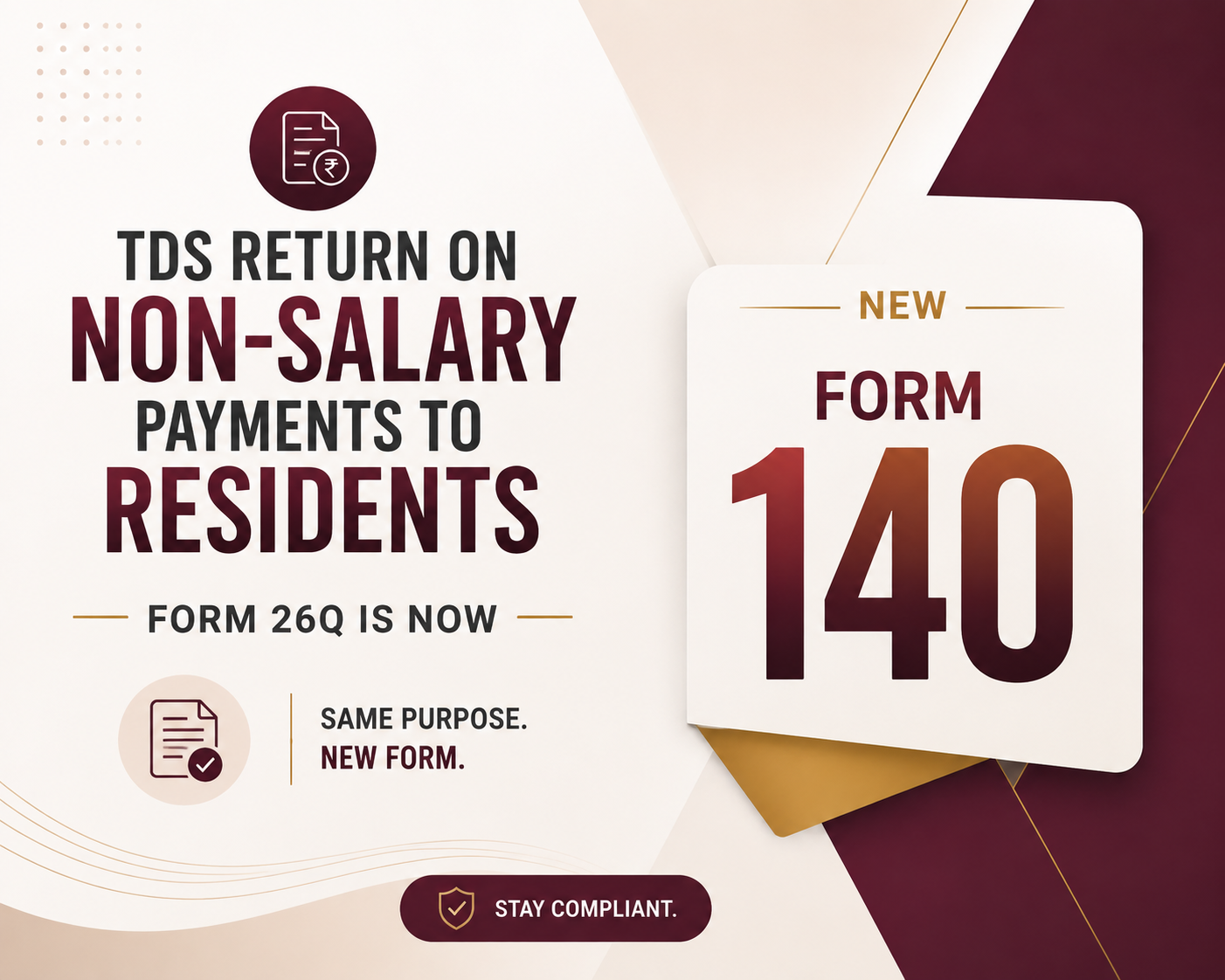 TDS Return On Non-Salary Payments To Residents: Form 26Q Is Now Form 140